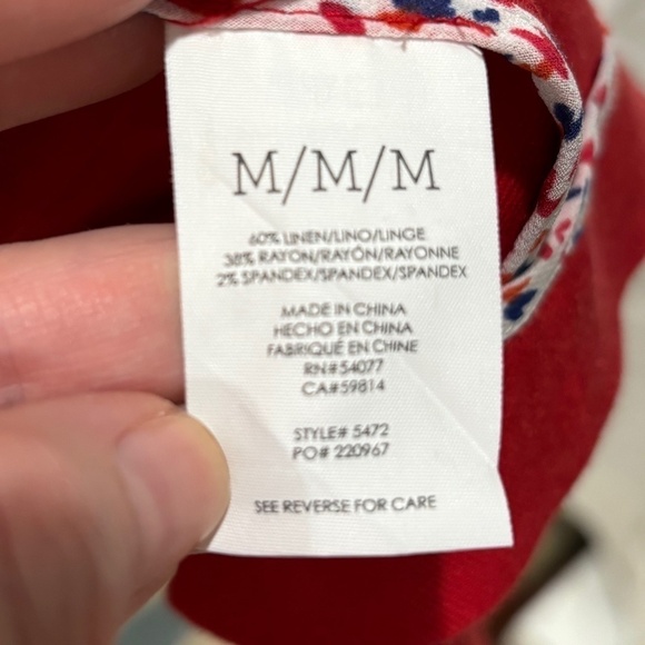 CABi Valentine Red Linen Blend Jacket, Style 5472, Size Medium - Picture 7 of 11